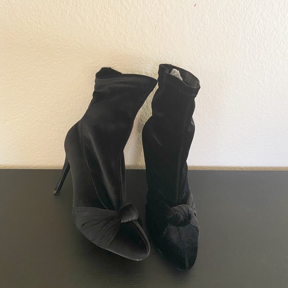 Women High Heels Sock Boots Mid Calf Party - Picture 2 of 2